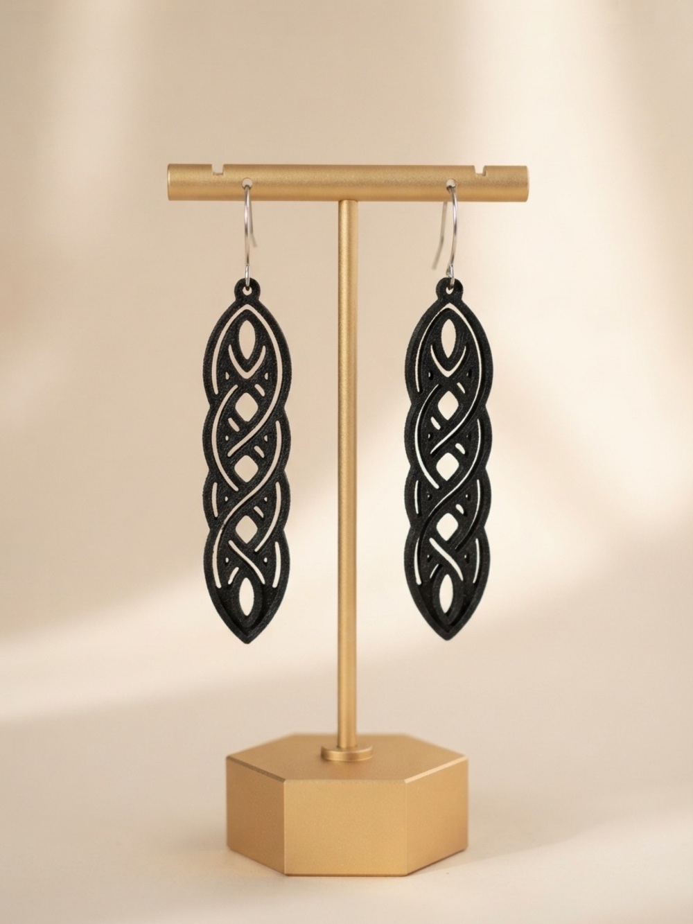 Black Filigree Teardrop Dangle Earrings - Women Jewelry